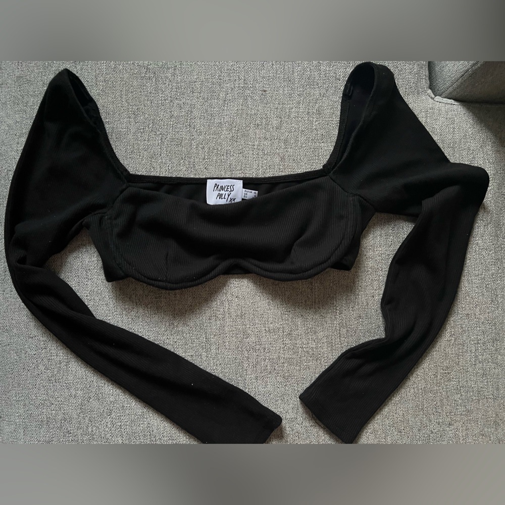 princess polly black crop top
